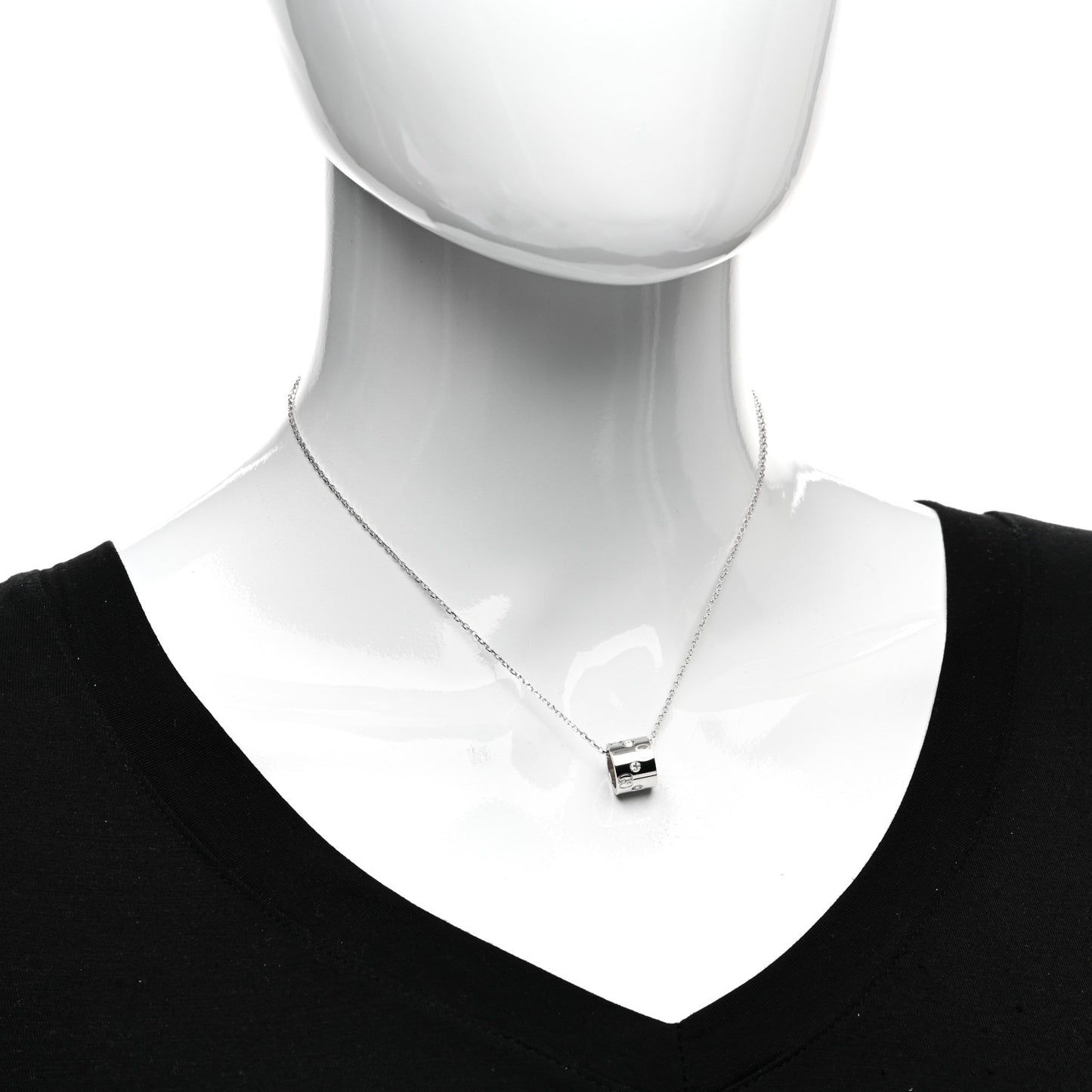 18K White Gold Diamond Icon Twirl Pendant Necklace