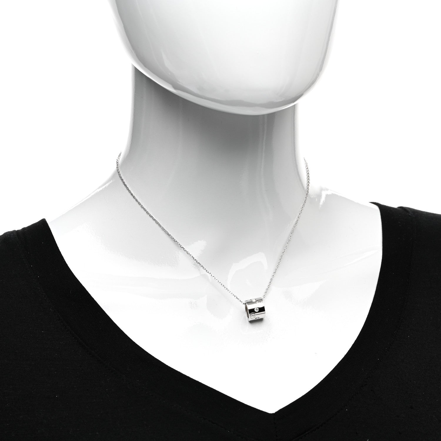 Gucci 18K White Gold Diamond Icon Twirl Pendant Necklace 2 of 4