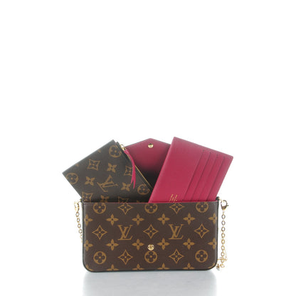 Louis Vuitton Monogram Pochette Felicie Chain Wallet Fuchsia 5 of 8