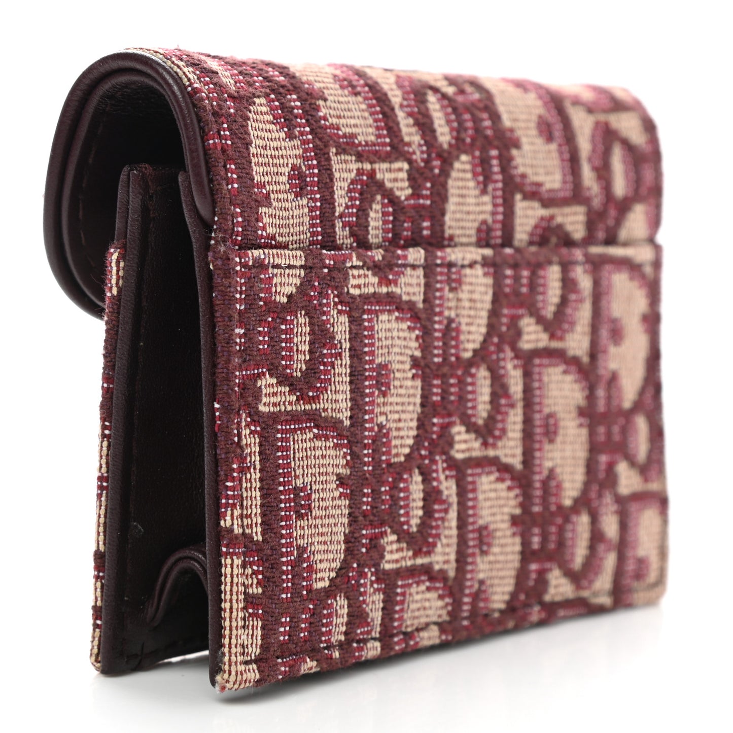Oblique Saddle Card Holder Bordeaux