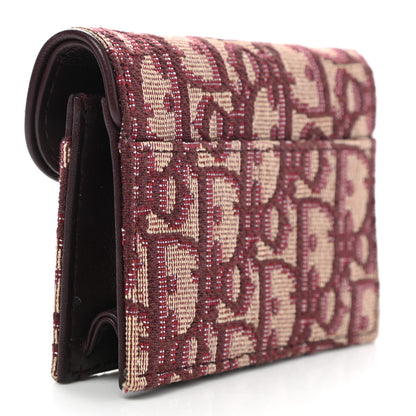 Christian Dior Oblique Saddle Card Holder Bordeaux 3 of 9