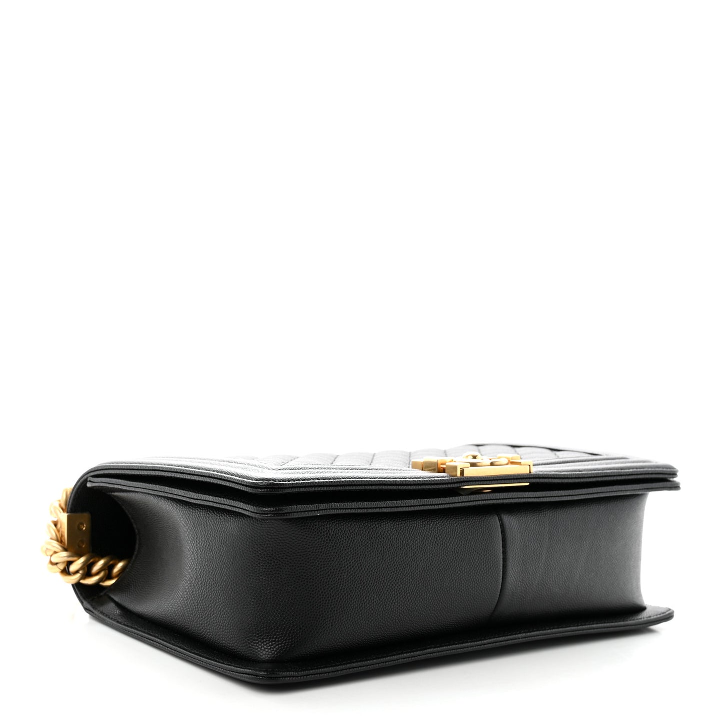 Caviar Quilted New Medium Boy Flap Black Black