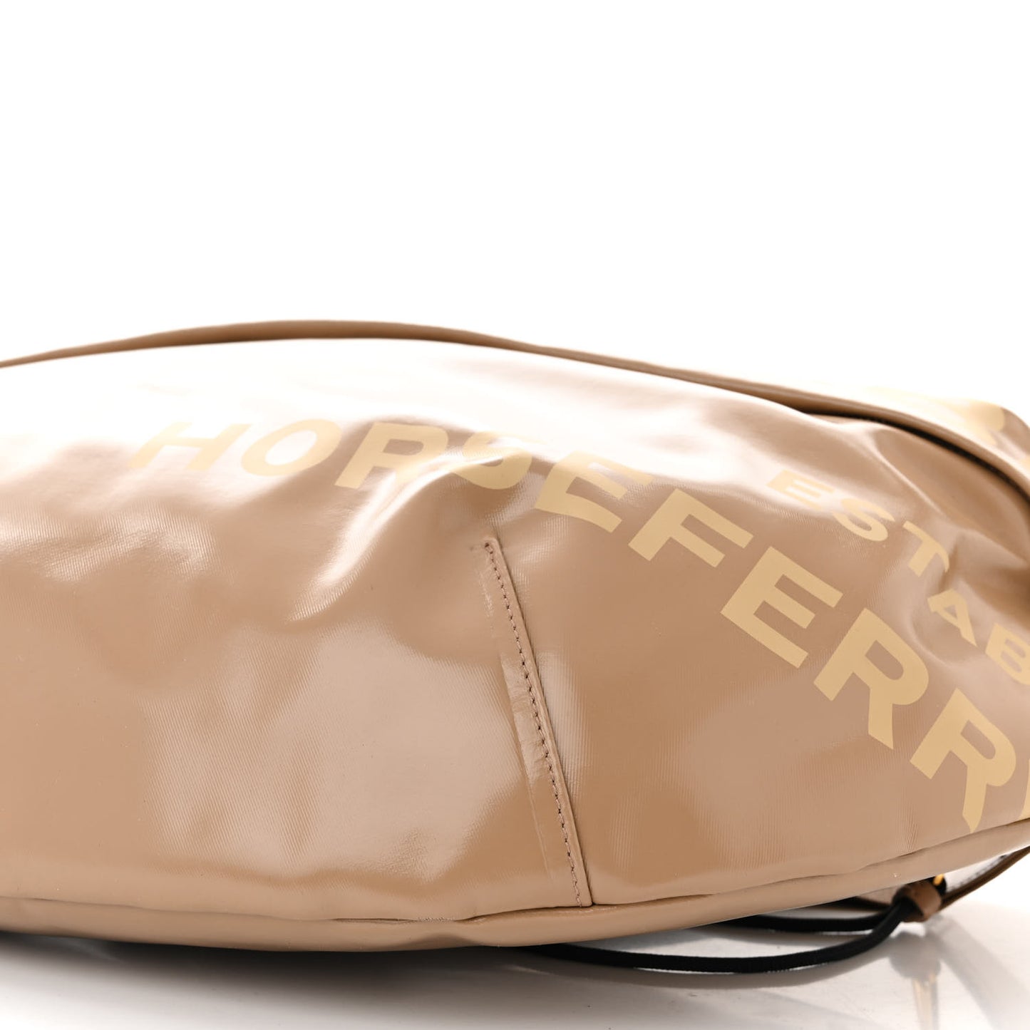 Coated Canvas Horseferry Print Extra Large Bum Bag Beige