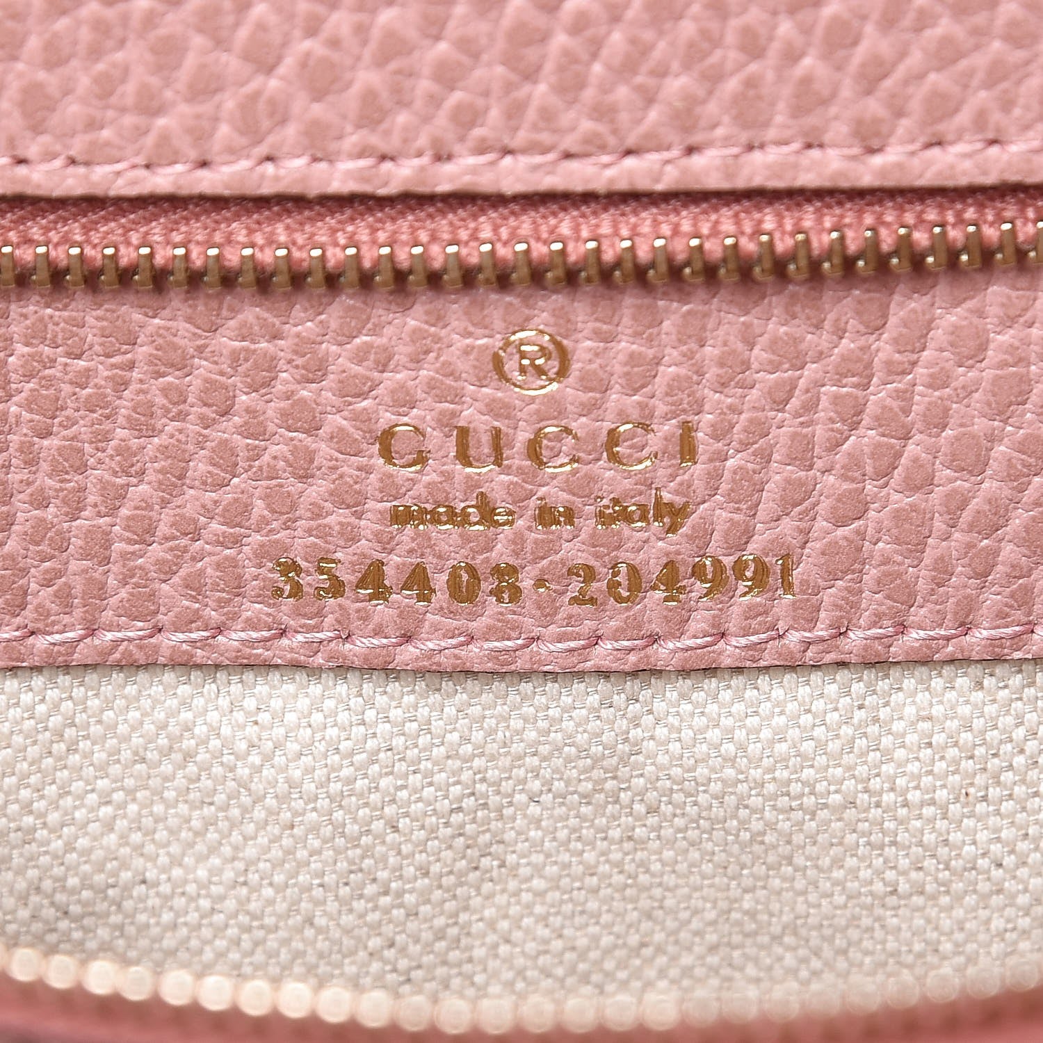 Gucci Dollar Calfskin Small Swing Tote Grey Field Soft Pink 6 of 9