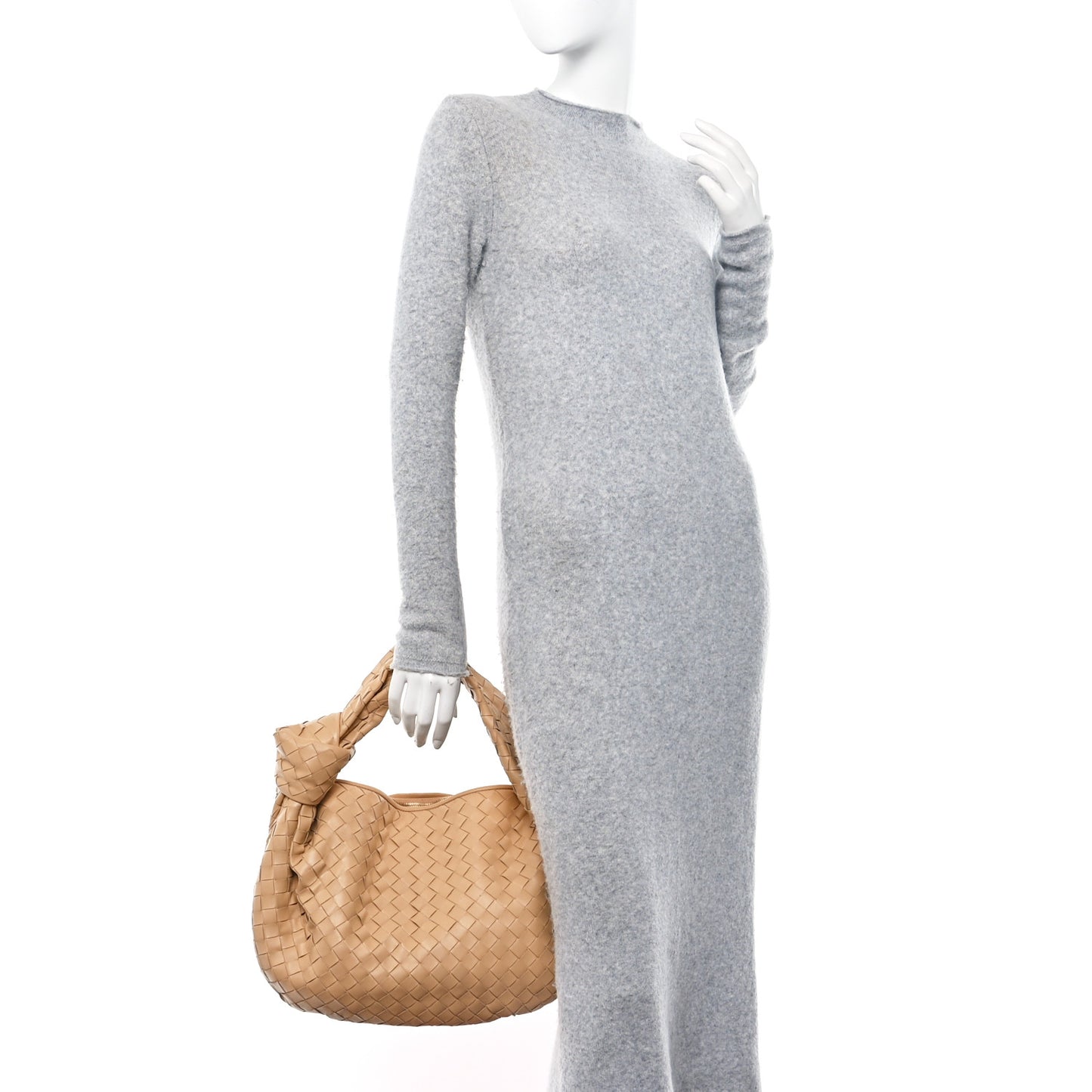 Nappa Intrecciato Small Jodie Hobo Almond