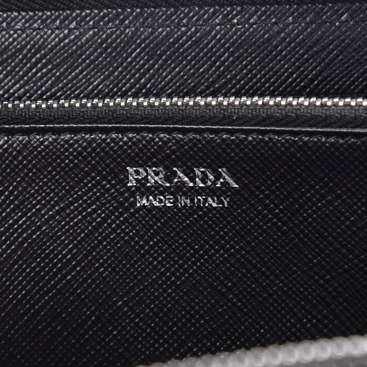 Saffiano Palm Tree Print Zip Around Wallet Black
