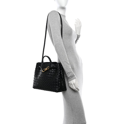 Bottega Veneta Nappa Intrecciato Medium Andiamo Shoulder Bag Black 2 of 12