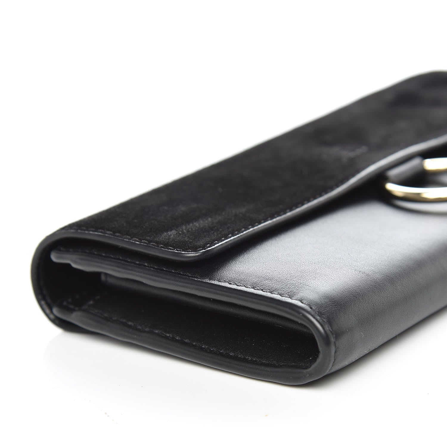 Chloe Suede Calfskin Faye Wallet Black 9 of 10