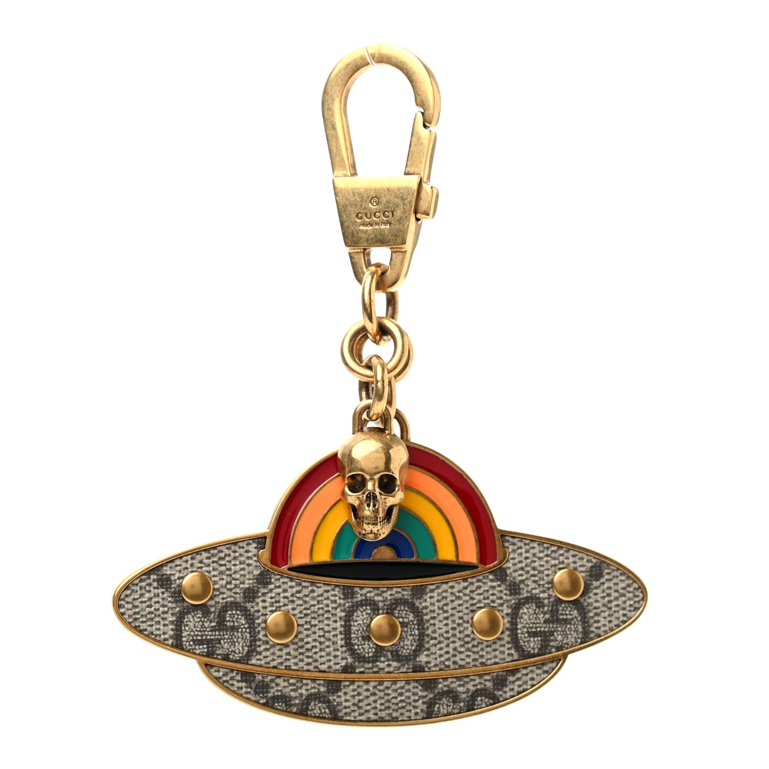 Gucci Brass GG Supreme Key Chain Multicolor 2 of 6