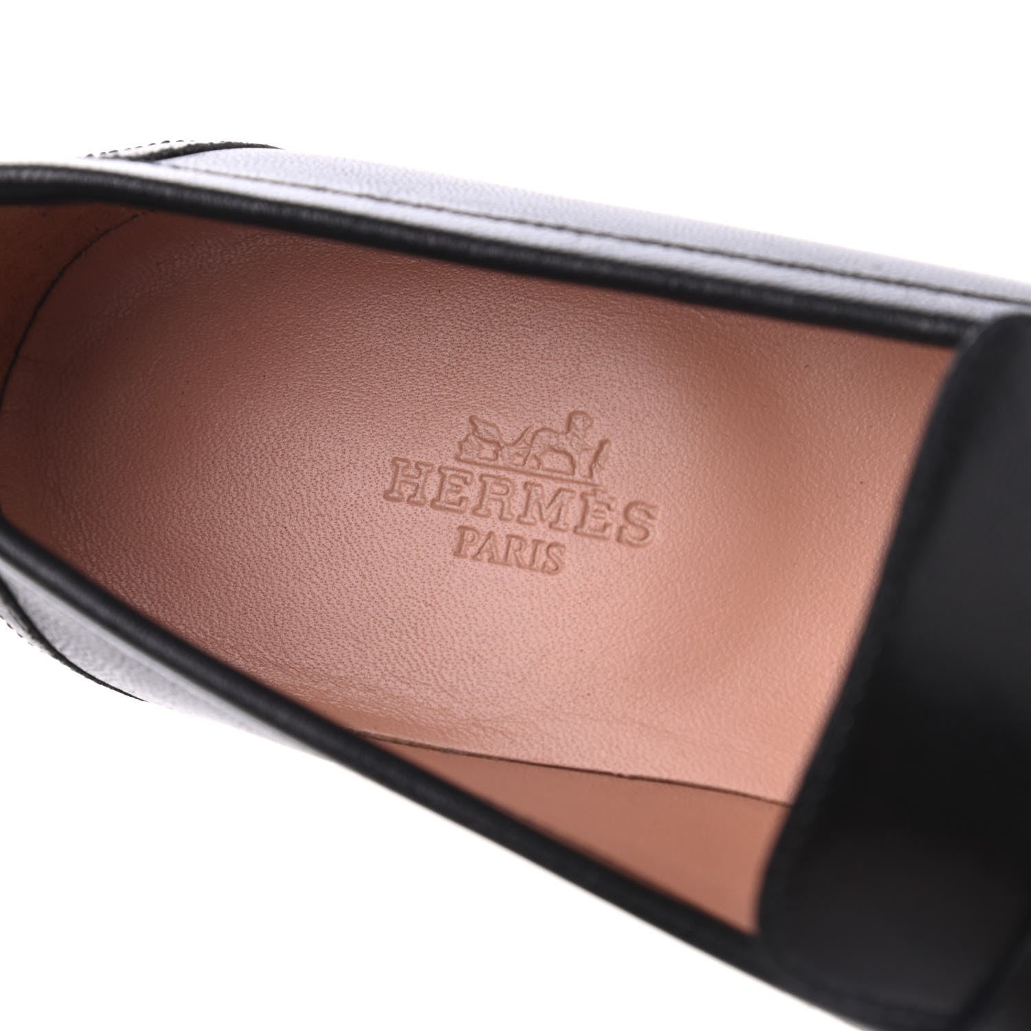 Hermes Goatskin Womens Paris Loafers 36 Black 6 of 10