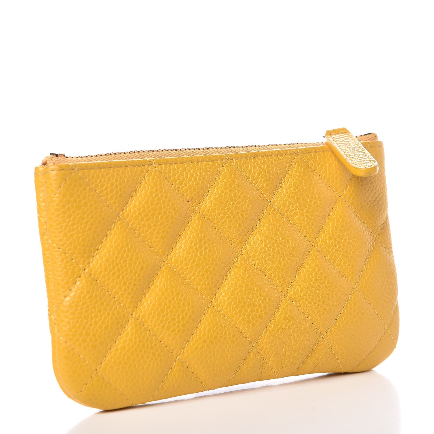 Chanel Caviar Quilted Small Cosmetic Case Yellow 3 of 8