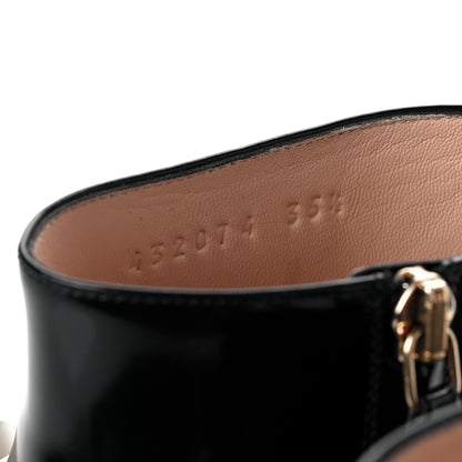 Gucci Regent Calfskin Nimue Bow Mary Jane Ankle Boots 35.5 Black White Magnoli 6 of 8