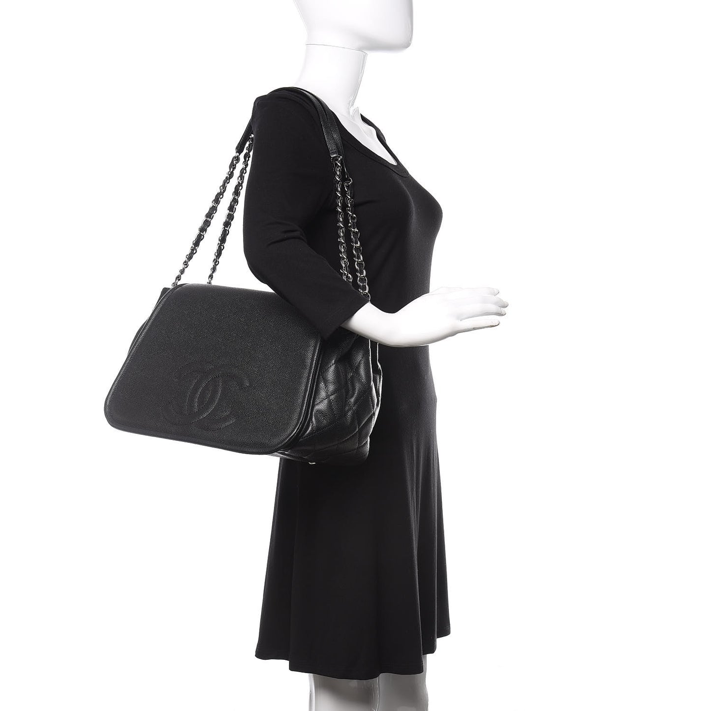 Caviar Timeless CC Accordion Flap Black