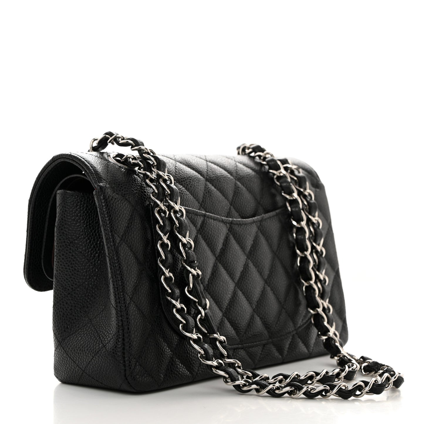 Caviar Quilted Small Double Flap Black