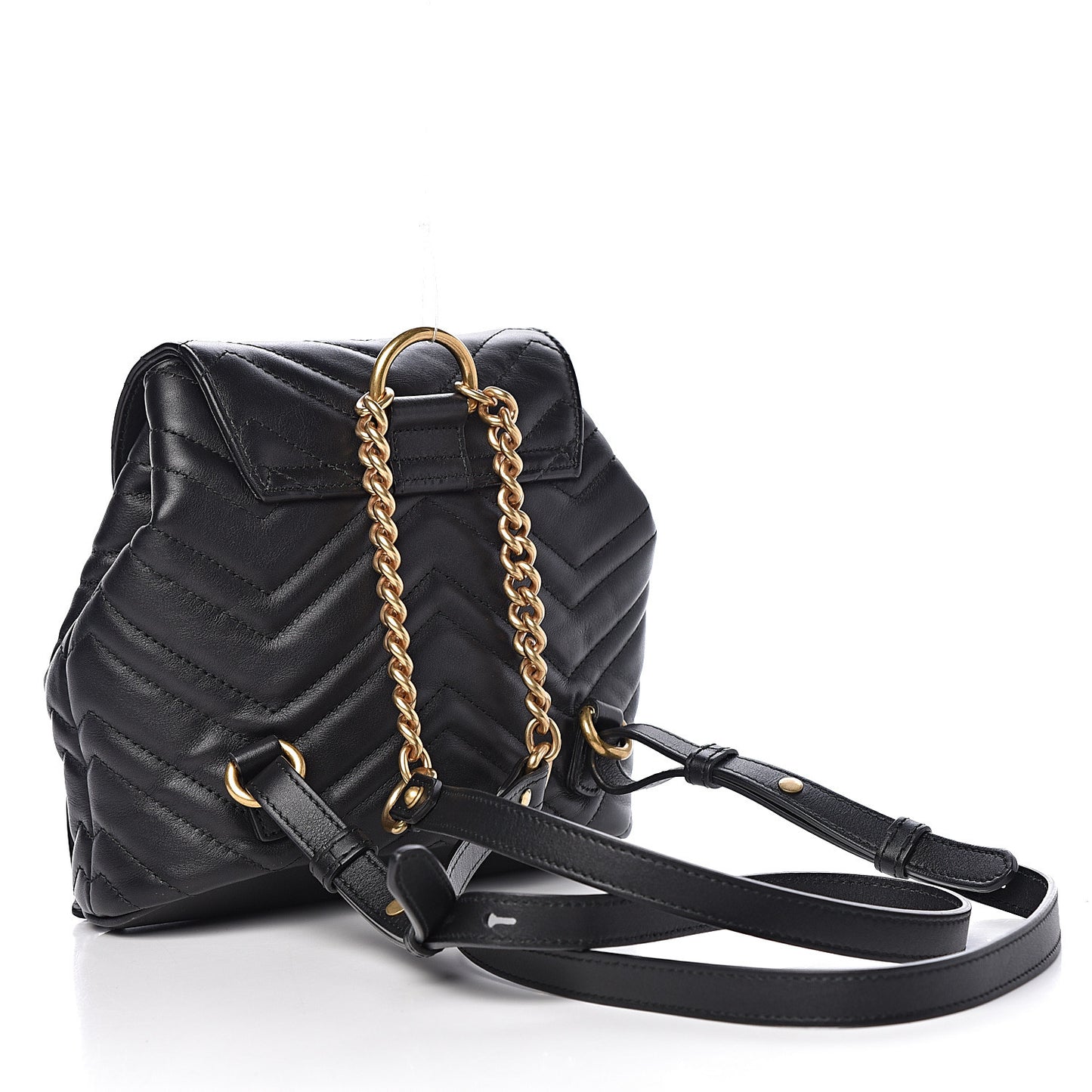 Calfskin Matelasse GG Marmont Flap Backpack Black