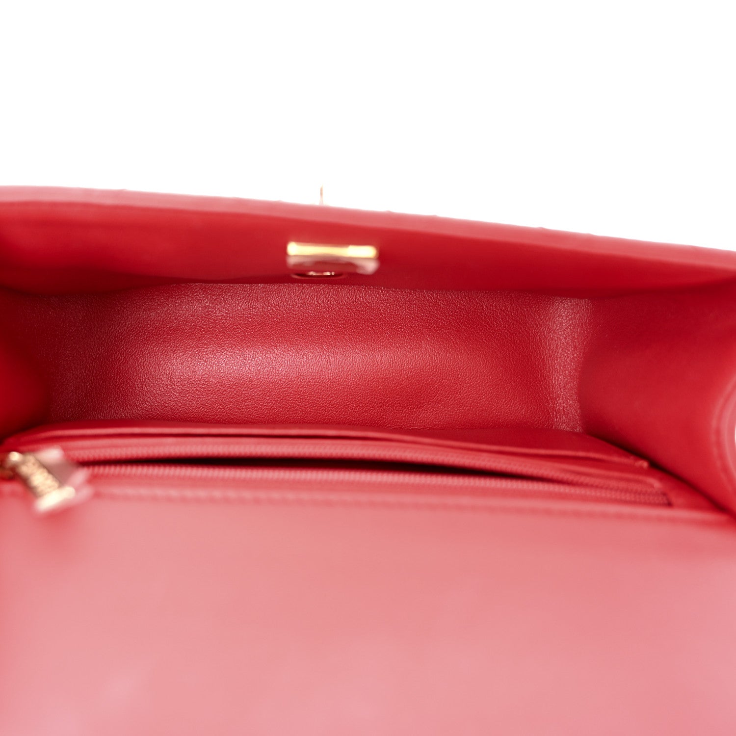 Chanel Lambskin Quilted Mini Top Handle Rectangular Flap Red 5 of 12