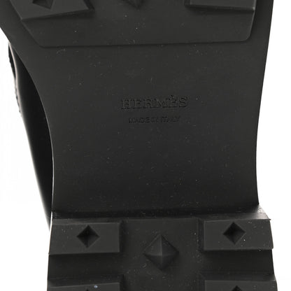 Hermes Glossed Calfskin Funk Ankle Boots 37.5 Black 6 of 9