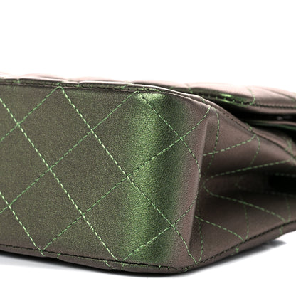 Chanel Iridescent Lambskin Quilted Medium Double Flap Green 8 of 11