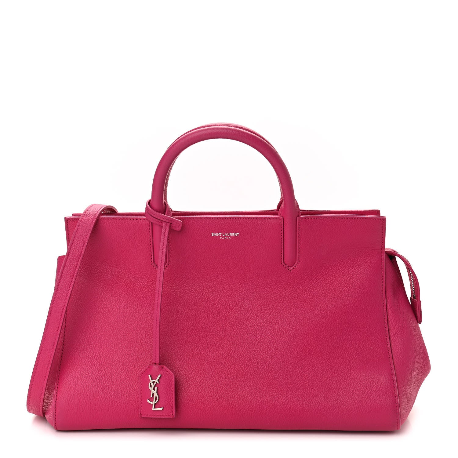 Saint Laurent Grained Calfskin Small Cabas Rive Gauche Bubblegum 1 of 11