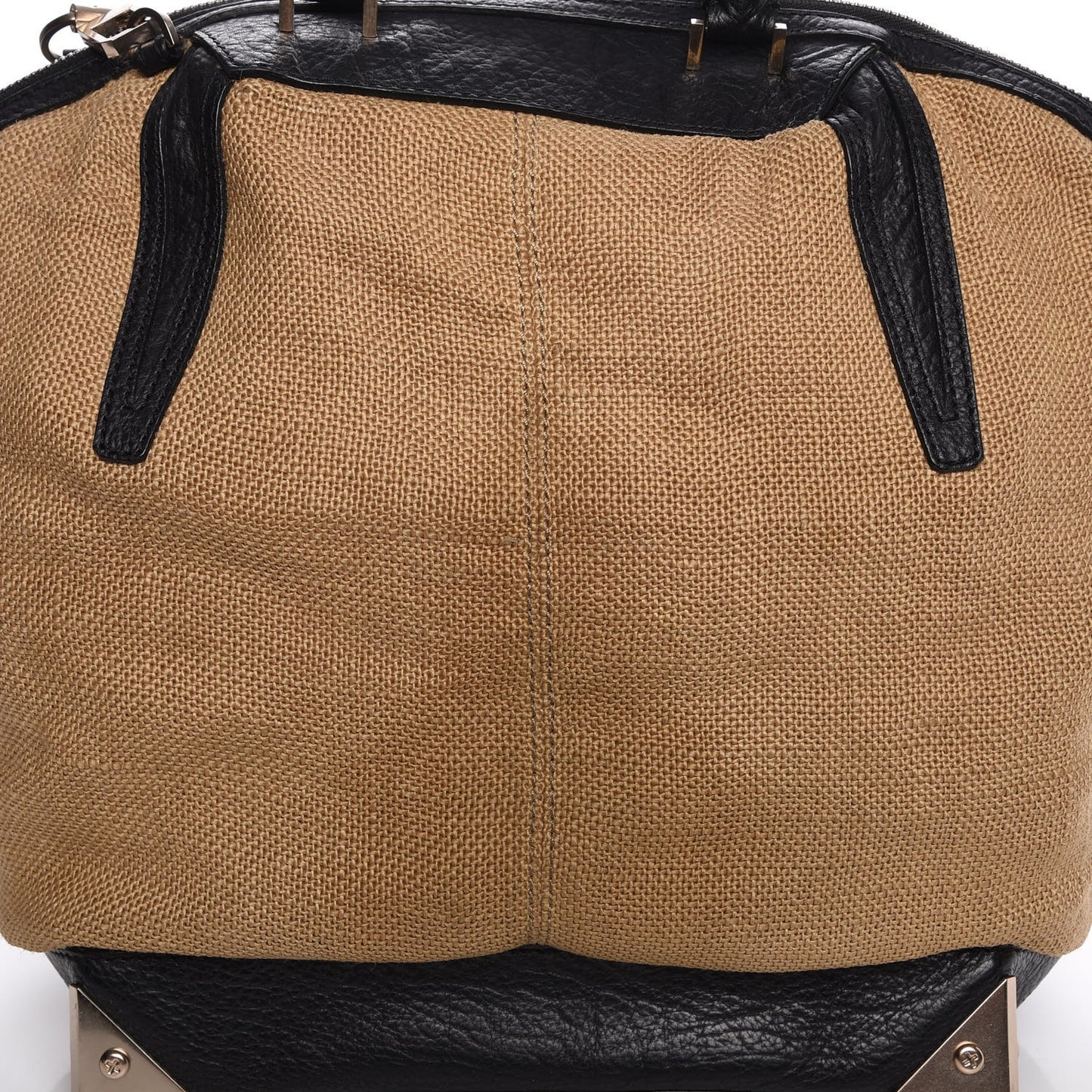Pebbled Calfskin Canvas Large Emile Khaki Silver Hardware
