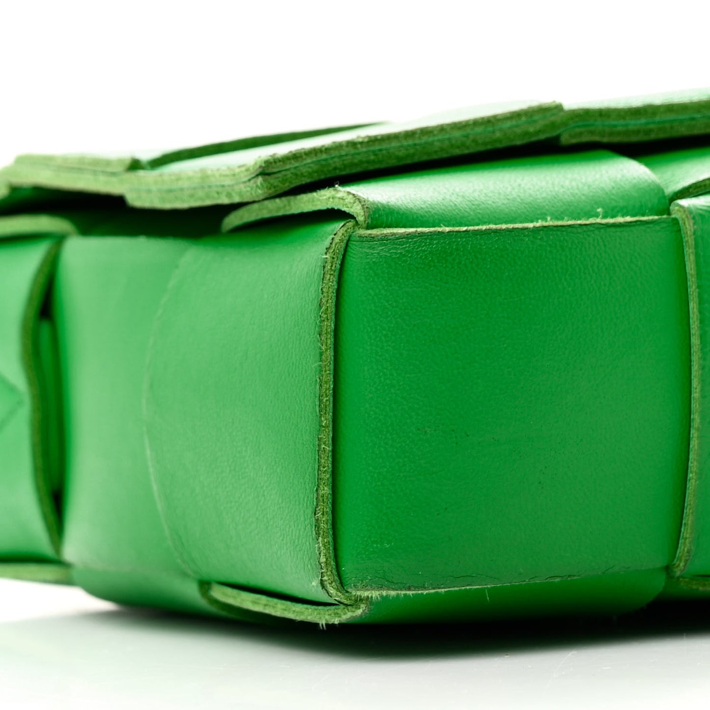 Lambskin Maxi Intrecciato Cassette Crossbody Bag Grass