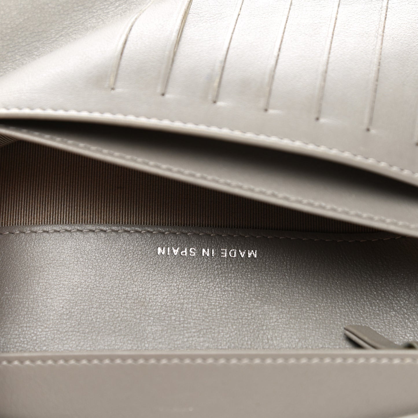 Striated Patent Yen Wallet Gold