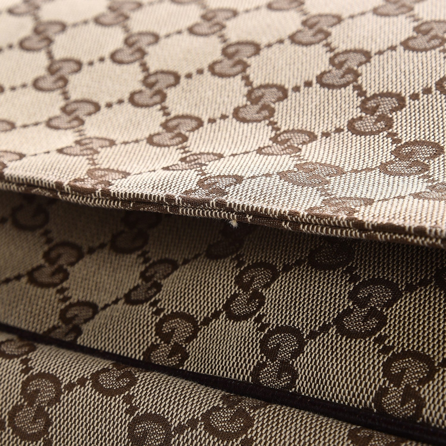 Gucci Monogram Large Flap Messenger Bag Beige Dark Brown 8 of 15