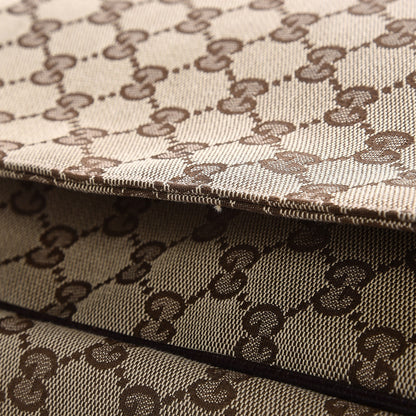 Gucci Monogram Large Flap Messenger Bag Beige Dark Brown 8 of 15