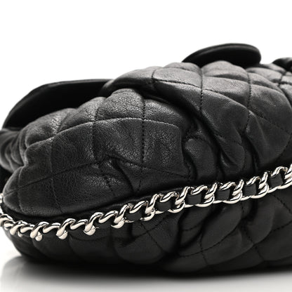 Chanel Washed Lambskin Quilted Chain Around Flap Black 8 of 10