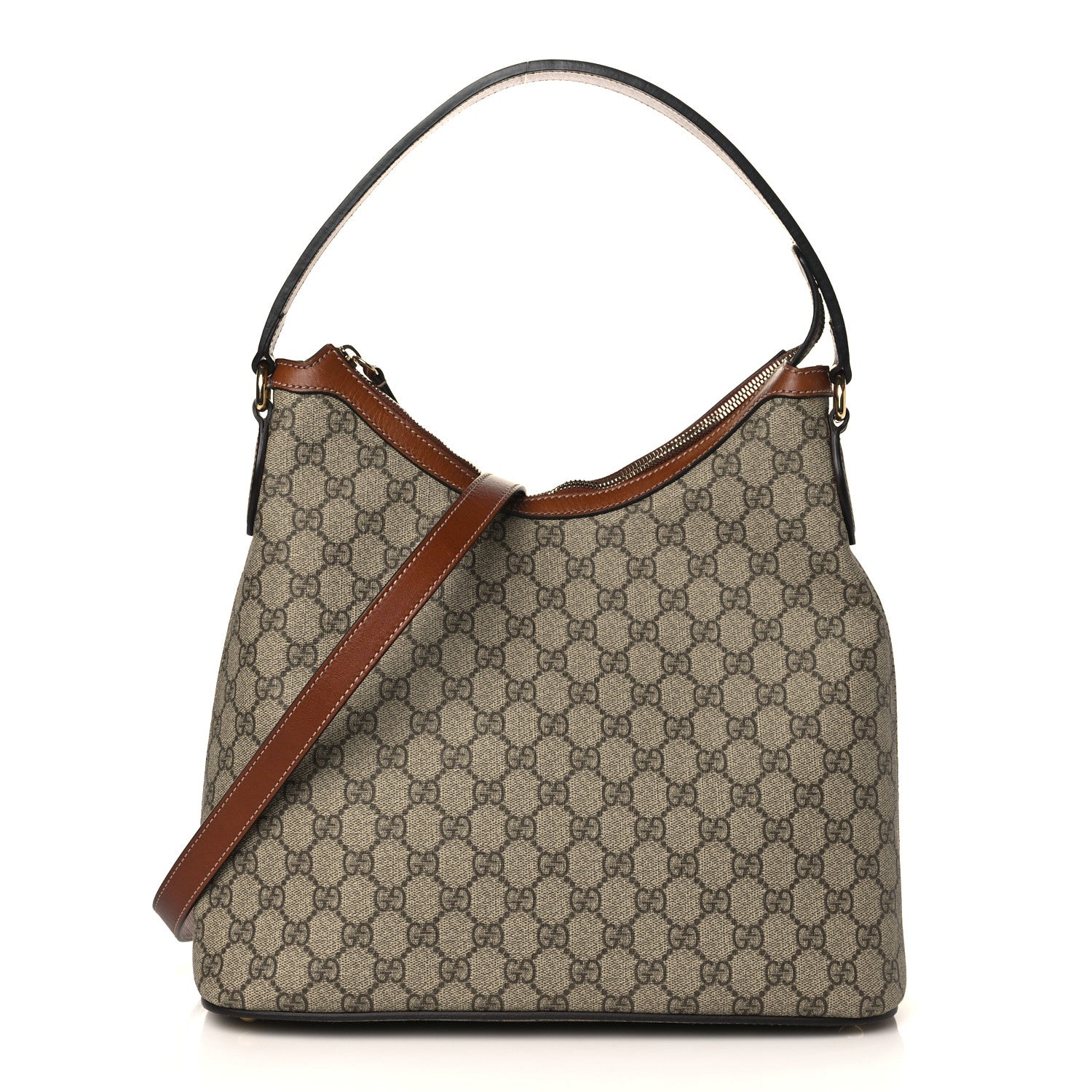 Gucci GG Supreme Monogram Linea A Hobo Brown 1 of 10