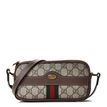 Gucci GG Supreme Monogram Web Mini Ophidia GG Bag Brown 1 of 4