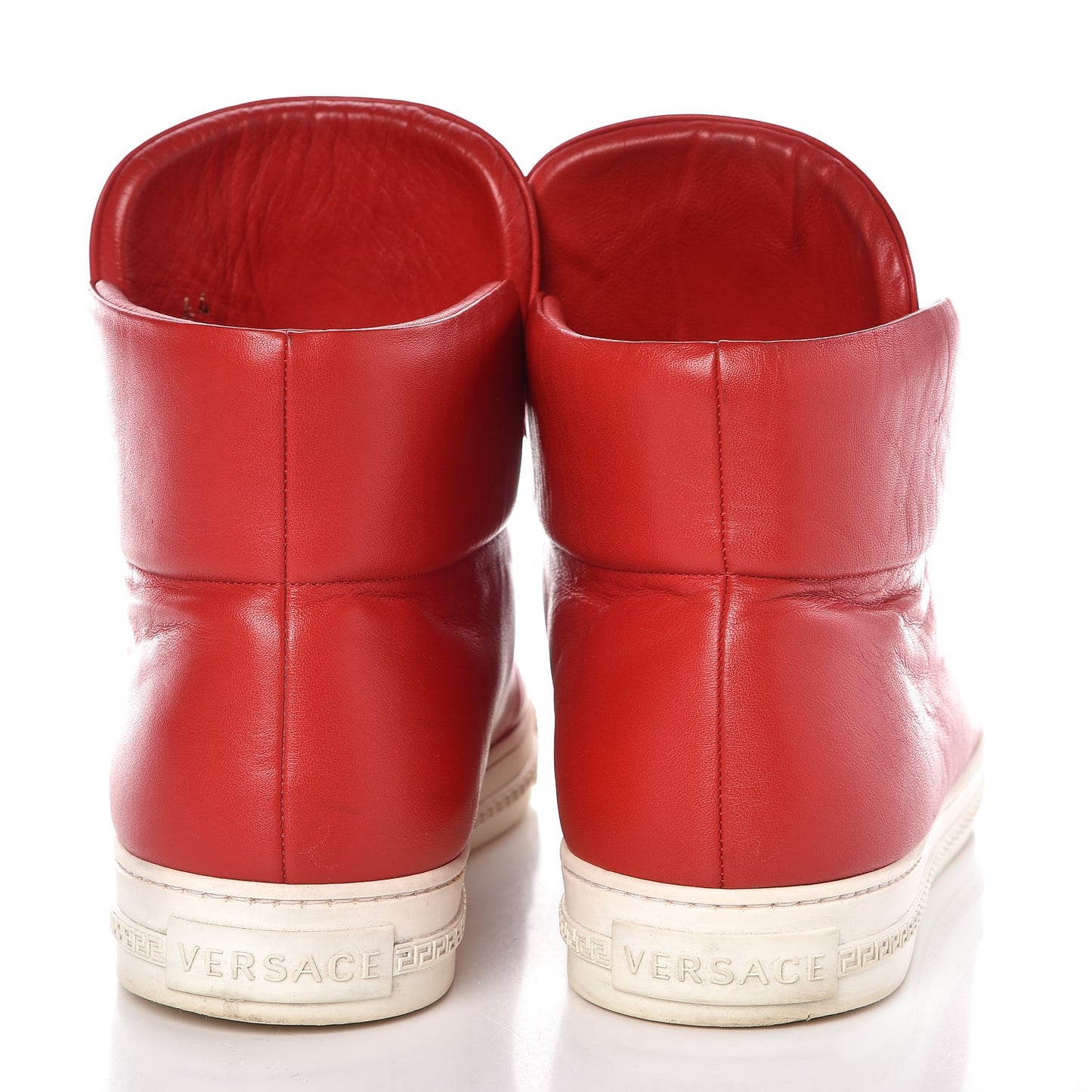 Mens Calfskin Palazzo Idol High Top Sneakers 44 Red