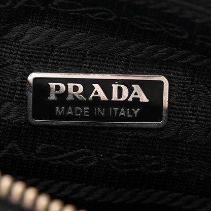 Prada Tessuto Nylon Saffiano Barrel Pochette Black 6 of 11