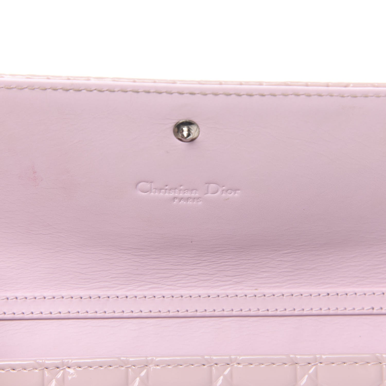 Christian Dior Patent Cannage Rendezvous Chain Wallet Pink 6 of 13