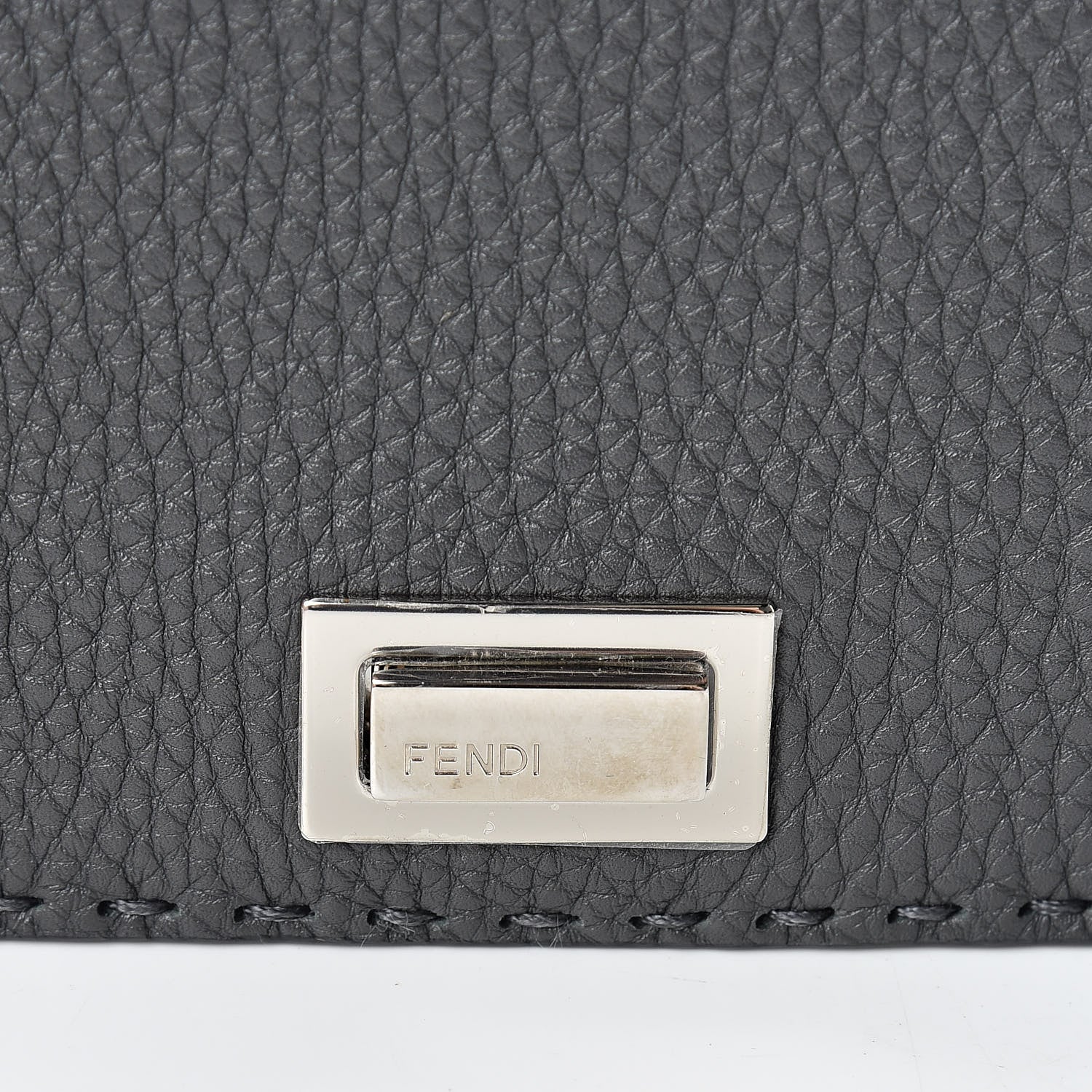 Fendi Cuoio Romano Selleria Mini Peekaboo Clutch Wallet Asfalto 11 of 11