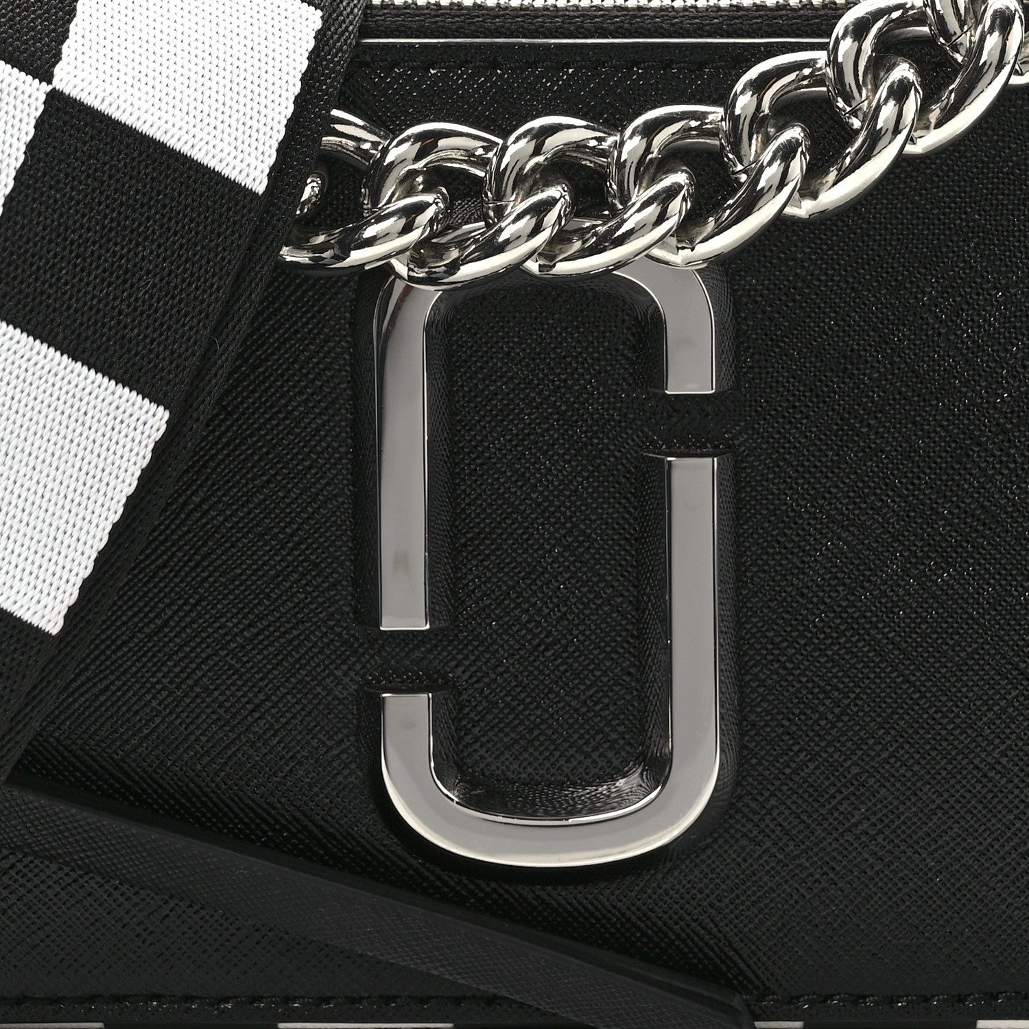 Marc Jacobs X Bloomingdales 150th Anniversary Saffiano Small Snapshot Camera Bag Black White 8 of 13