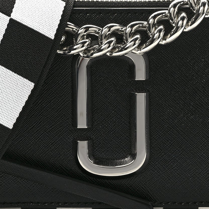 Marc Jacobs X Bloomingdales 150th Anniversary Saffiano Small Snapshot Camera Bag Black White 8 of 13