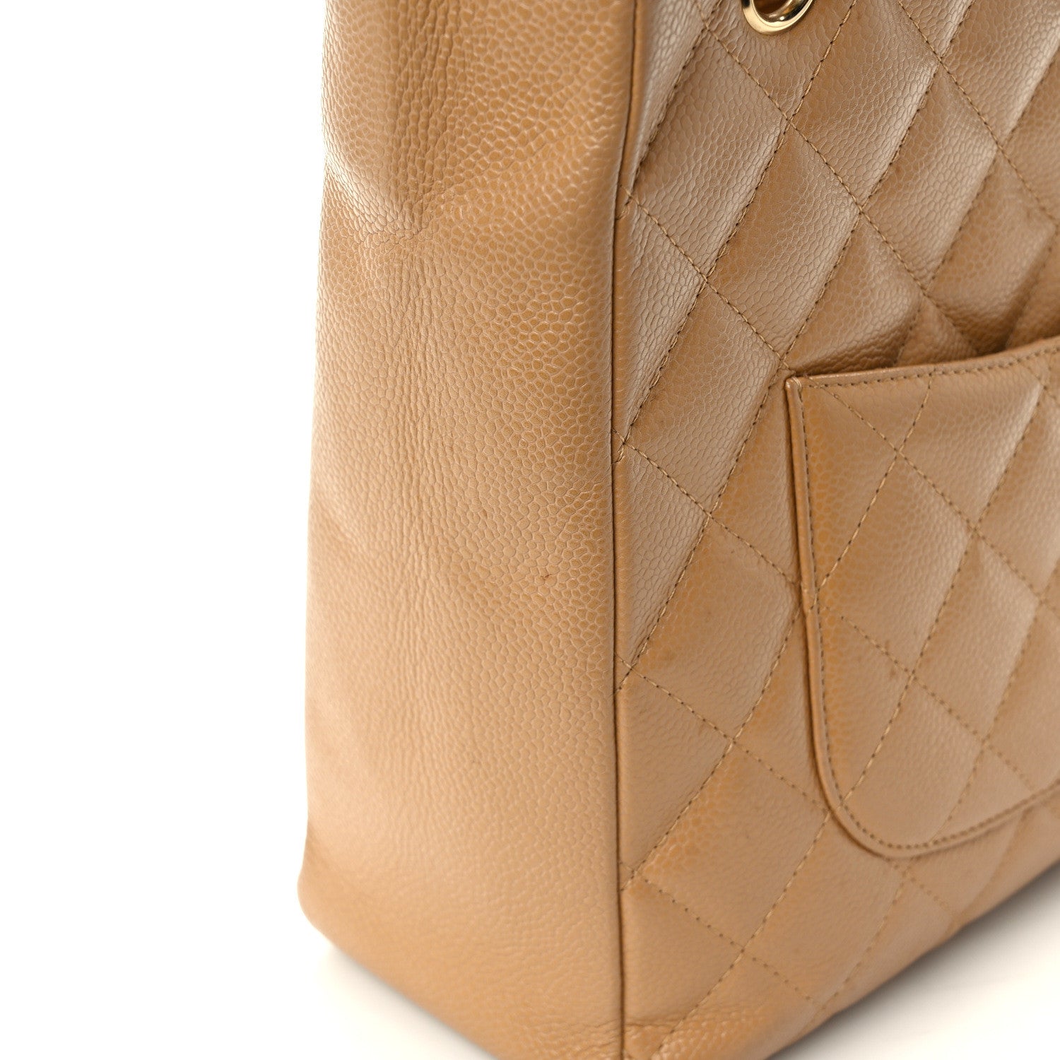 Chanel Caviar Quilted Petit Shopping Tote PST Dark Beige 14 of 16