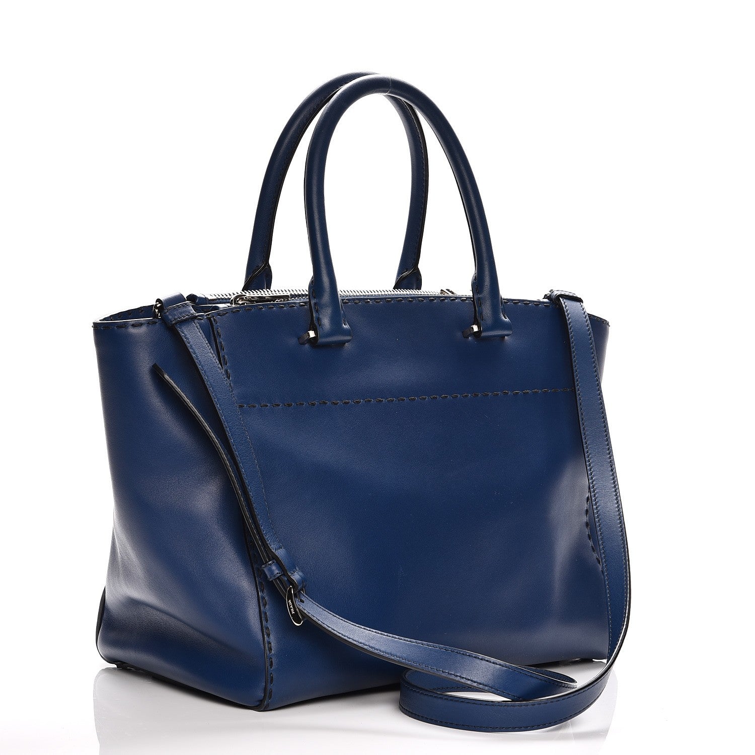 Prada City Calf Small Hand Stitched Galleria Double Zip Tote Bleuette 4 of 9
