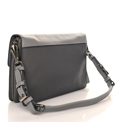 Prada Saffiano Soft Sound Shoulder Bag Marmo Nube 2 of 8