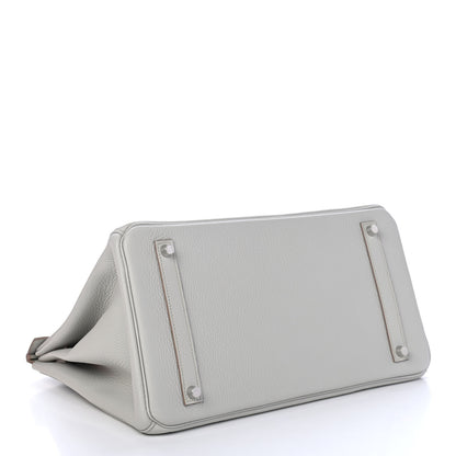 Hermes Taurillon Clemence Birkin 35 Gris Perle 3 of 10