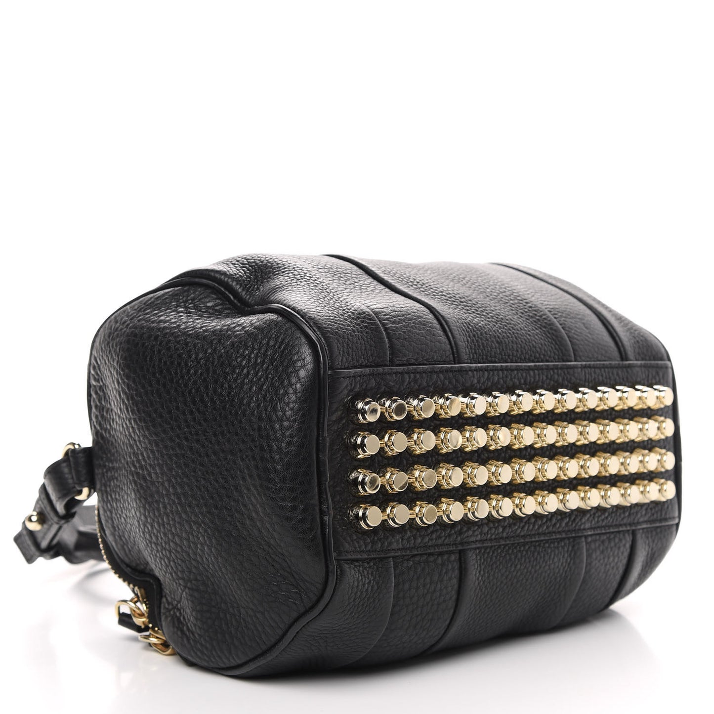 Pebbled Lambskin Rockie Black Pale Gold Hardware