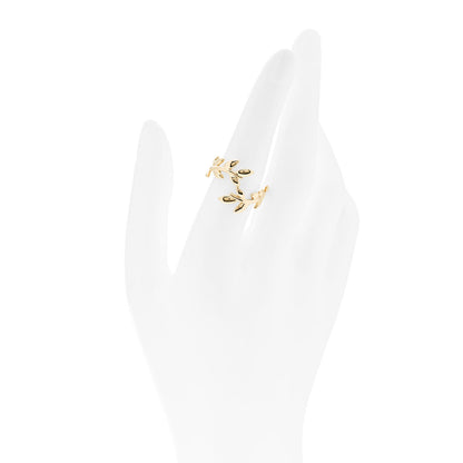 Tiffany 18K Yellow Gold Paloma Picasso Olive Leaf Bypass Ring 56 7.5 2 of 5