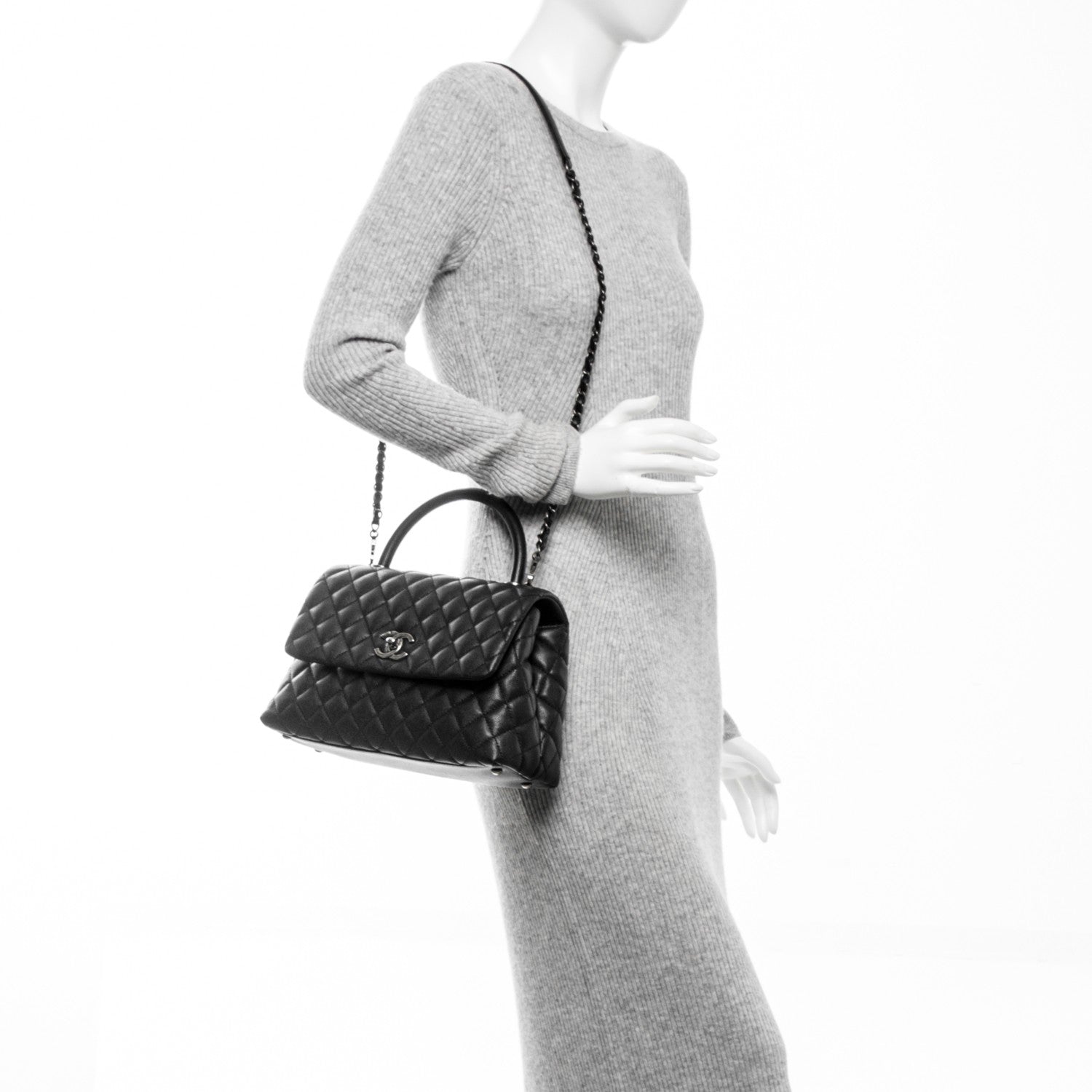Chanel Caviar Quilted Small Coco Handle Flap Black 2 of 7