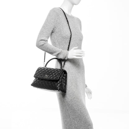 Chanel Caviar Quilted Small Coco Handle Flap Black 2 of 7