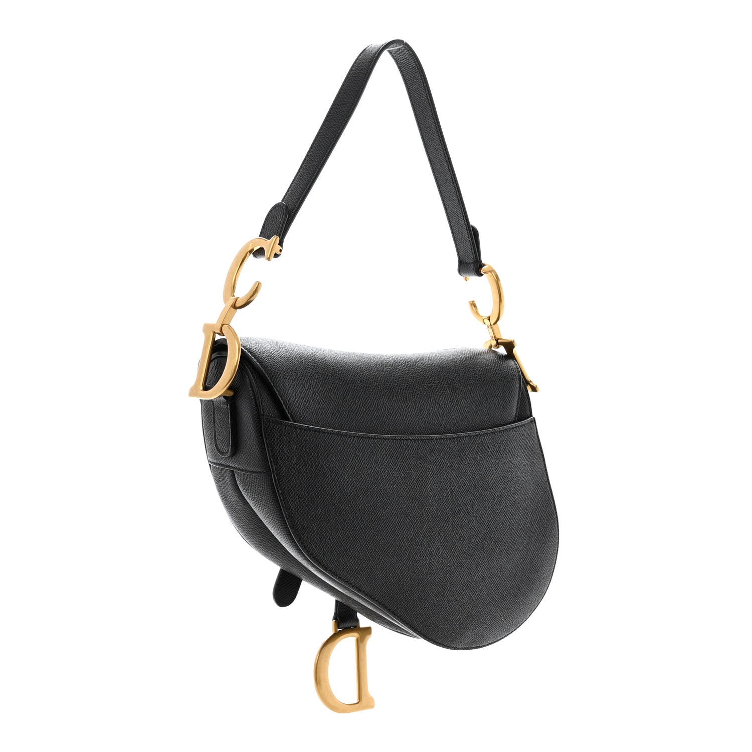 Christian Dior Grained Calfskin Saddle Bag Black 3 of 11