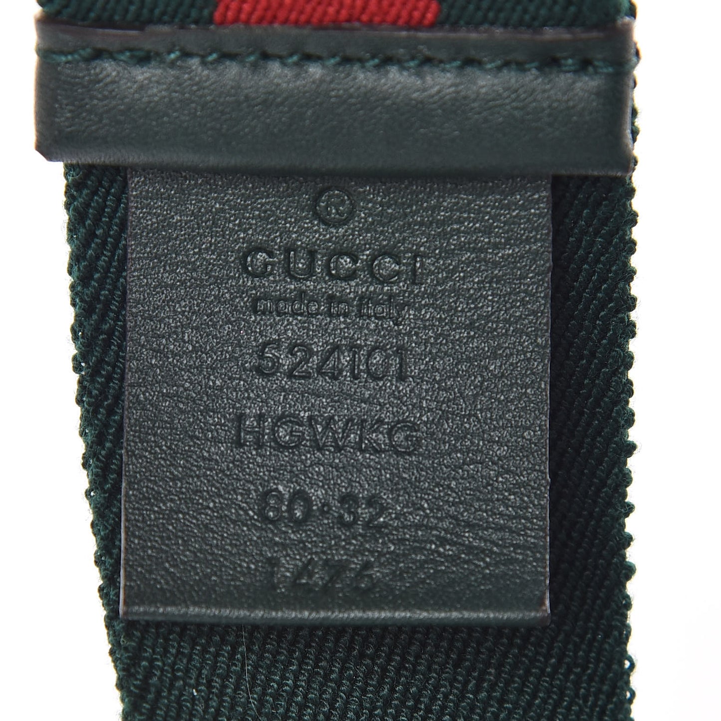 Canvas Torchon Double G Web Belt 80 32 Verde