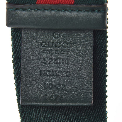 Gucci Canvas Torchon Double G Web Belt 80 32 Verde 4 of 5