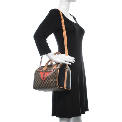 Louis Vuitton Transformed Damier Ebene Time Trunk Speedy Bandouliere 25 Black 2 of 10