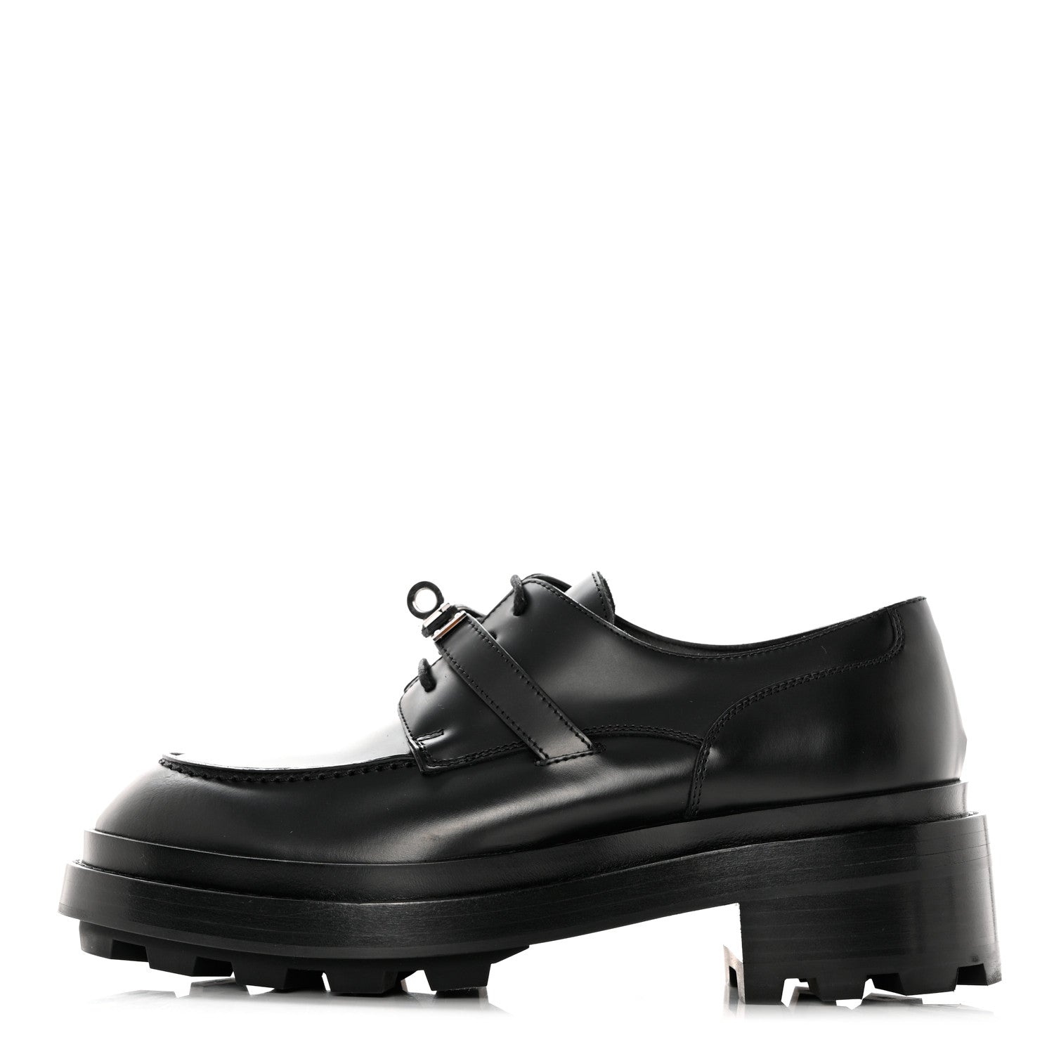 Hermes Glossed Calfskin First Oxford 36 Black 1 of 9